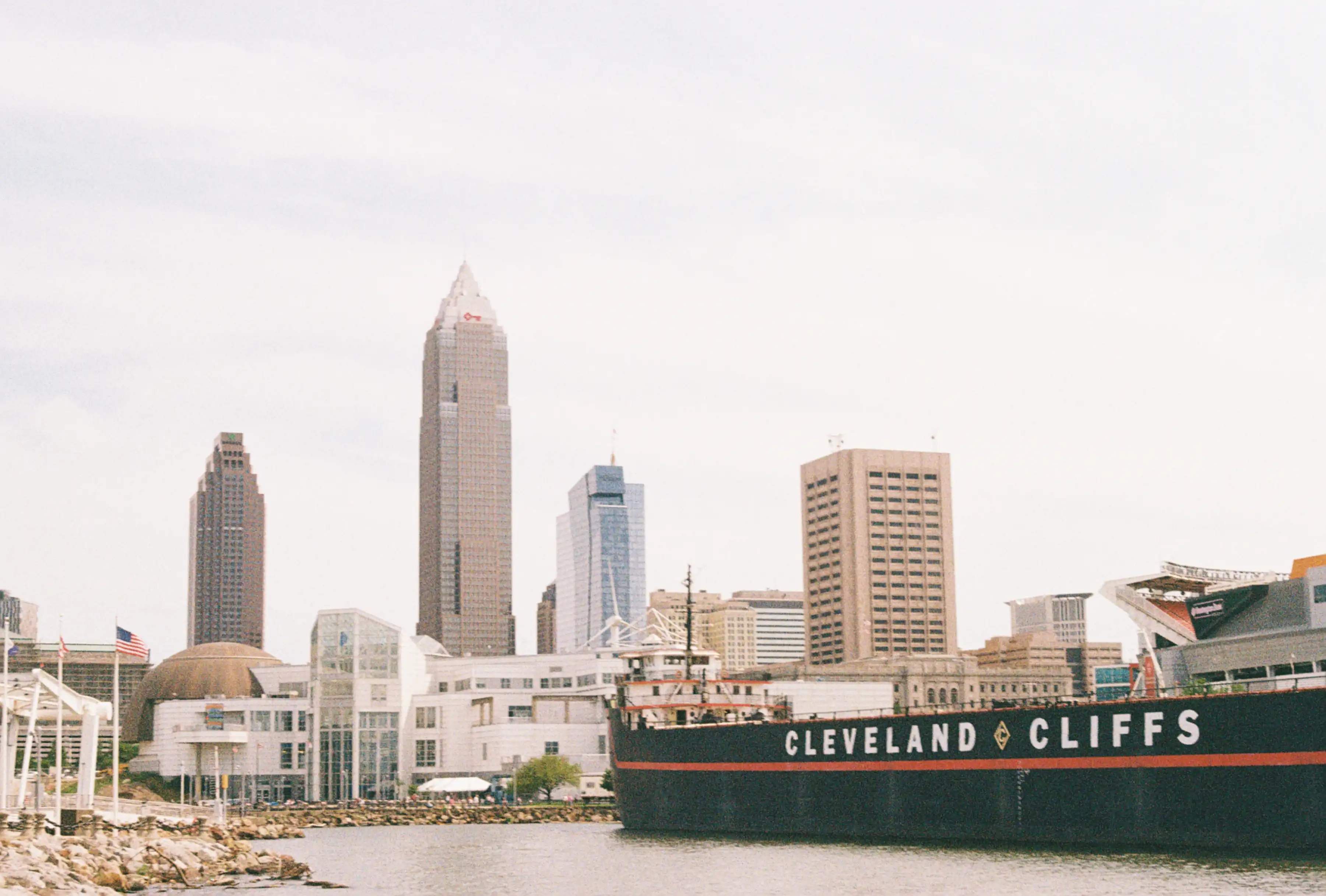 Steamship With City View